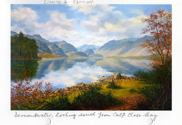Derwentwater, looking south from Calf Close Bay Painting