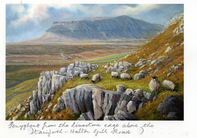 Penyghent from the limeston edge above the Stainforth Painting