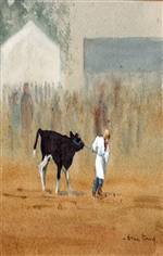 Calf going to market Painting