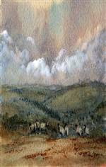 Sheep in a field painting