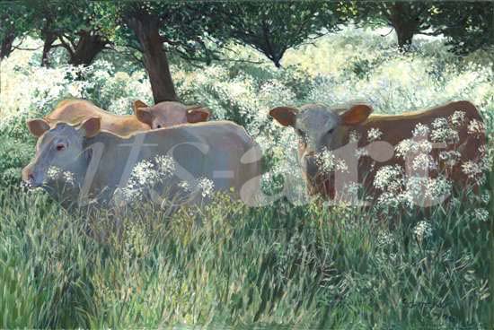 Cows in an orchard Painting