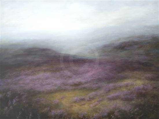 Ilkley Moor Heather Painting by Judith Levin