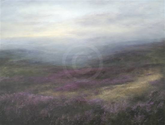 Ilkley Moor Heather Painting 4 by Judith Levin