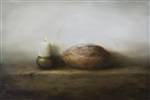 candle and bread painting by Judith Levin