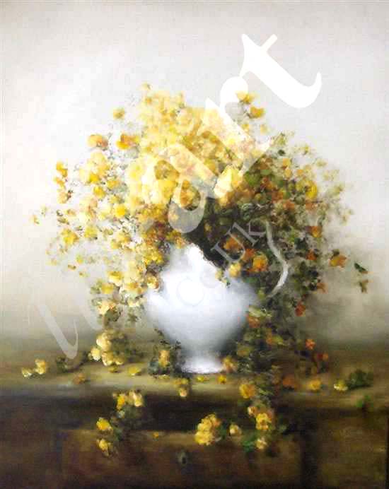 Flower in a vase in oil