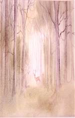 Deer in the woods Painting
